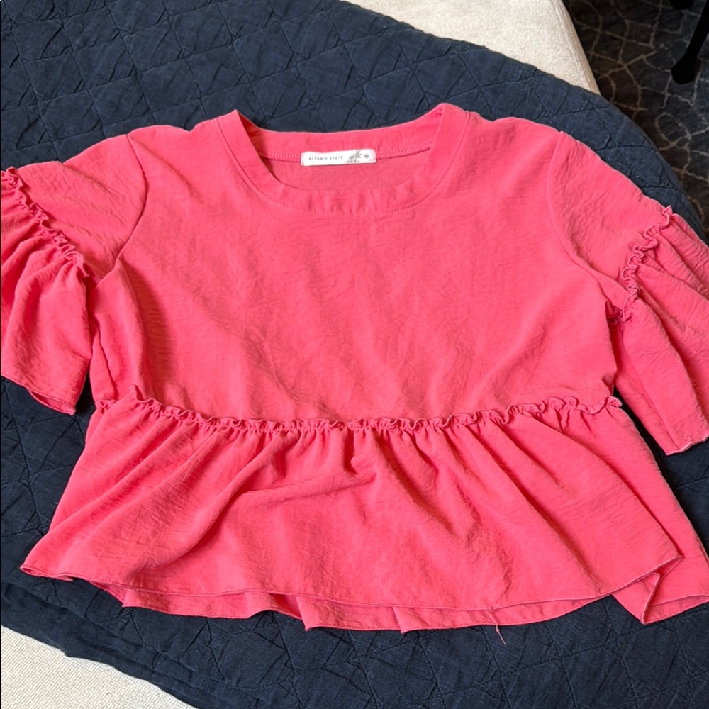 Altar'd State Pink Short Sleeve Top